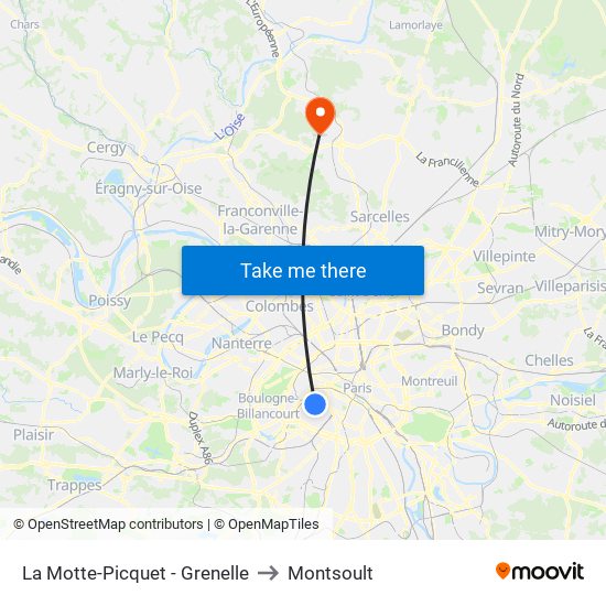 La Motte-Picquet - Grenelle to Montsoult map
