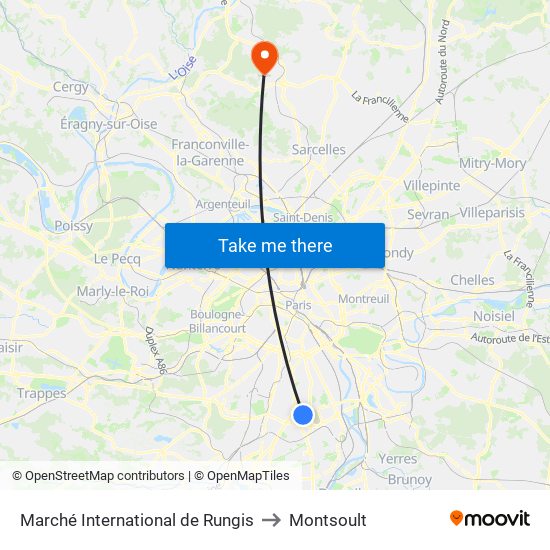 Marché International de Rungis to Montsoult map