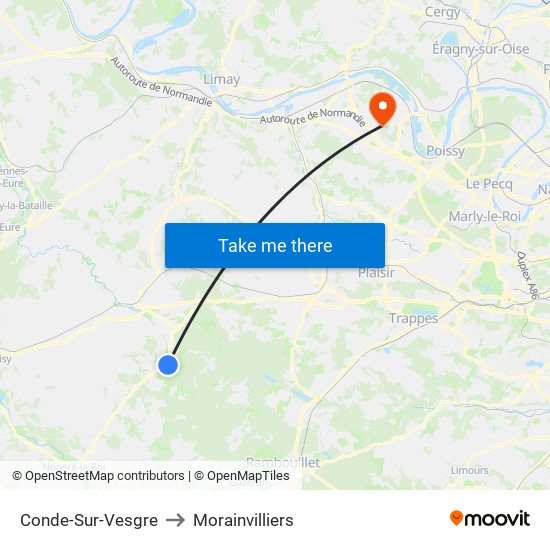 Conde-Sur-Vesgre to Morainvilliers map