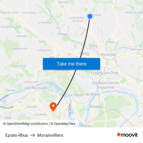 Epiais-Rhus to Morainvilliers map