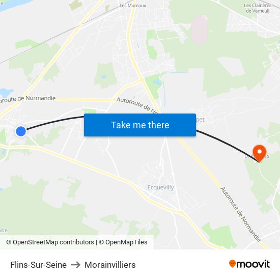 Flins-Sur-Seine to Morainvilliers map
