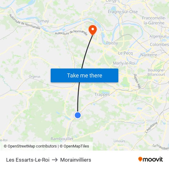 Les Essarts-Le-Roi to Morainvilliers map