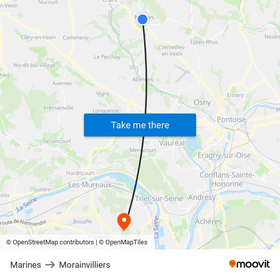 Marines to Morainvilliers map