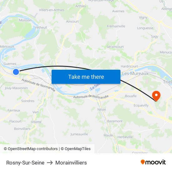 Rosny-Sur-Seine to Morainvilliers map