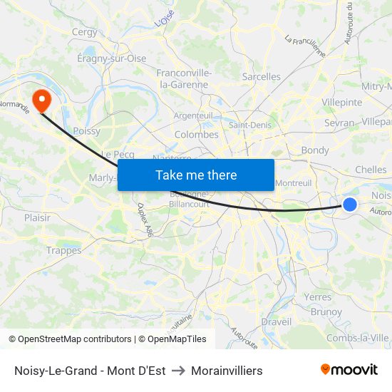 Noisy-Le-Grand - Mont D'Est to Morainvilliers map