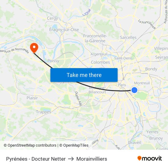 Pyrénées - Docteur Netter to Morainvilliers map
