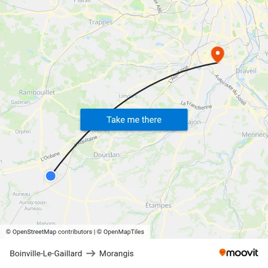 Boinville-Le-Gaillard to Morangis map