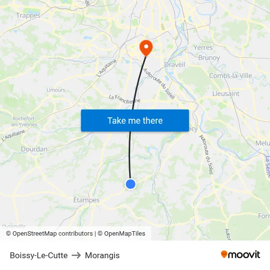 Boissy-Le-Cutte to Morangis map