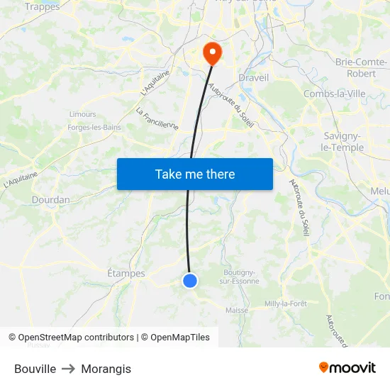 Bouville to Morangis map