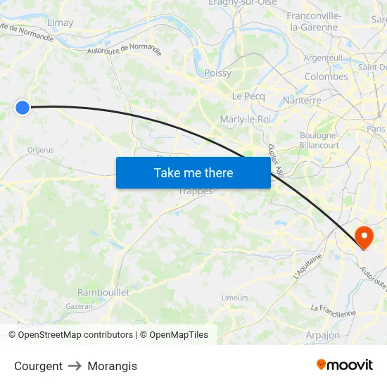Courgent to Morangis map