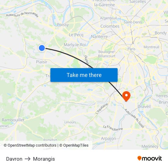 Davron to Morangis map