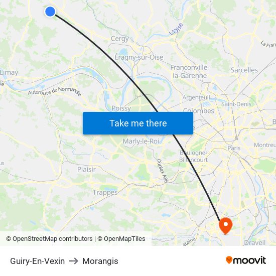 Guiry-En-Vexin to Morangis map