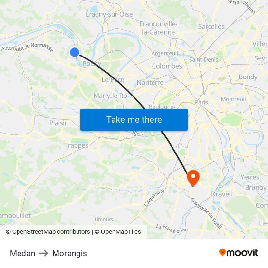 Medan to Morangis map