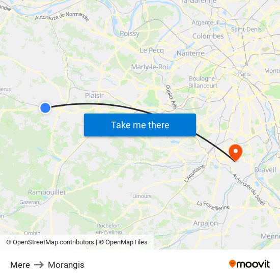 Mere to Morangis map
