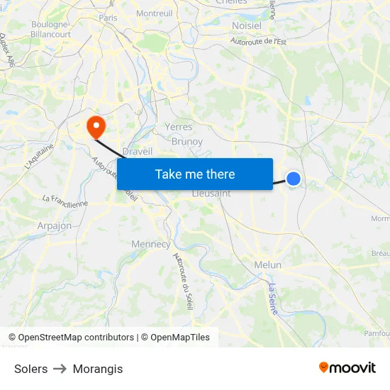 Solers to Morangis map