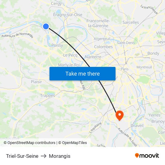 Triel-Sur-Seine to Morangis map