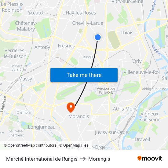 Marché International de Rungis to Morangis map