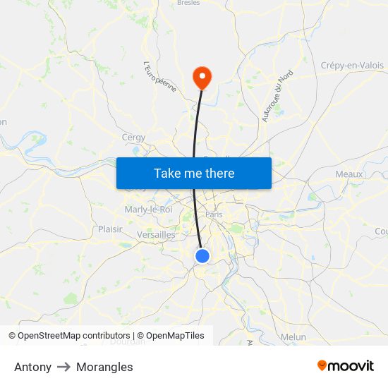 Antony to Morangles map