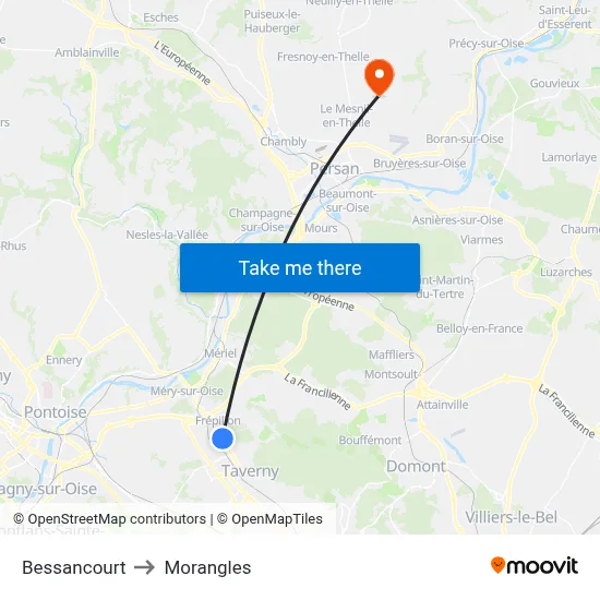 Bessancourt to Morangles map