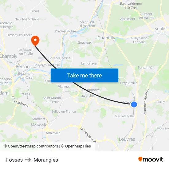 Fosses to Morangles map