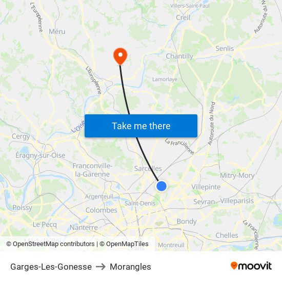 Garges-Les-Gonesse to Morangles map