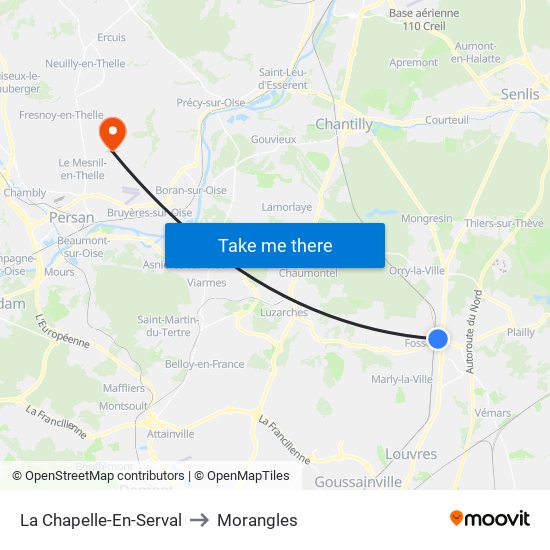 La Chapelle-En-Serval to Morangles map