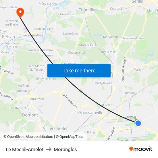 Le Mesnil-Amelot to Le Mesnil-Amelot map