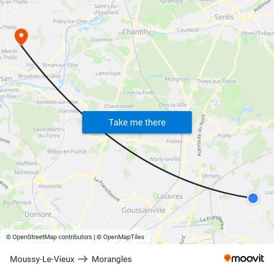 Moussy-Le-Vieux to Morangles map