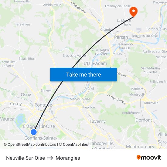 Neuville-Sur-Oise to Morangles map