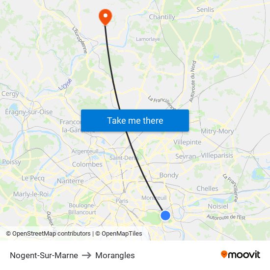 Nogent-Sur-Marne to Morangles map