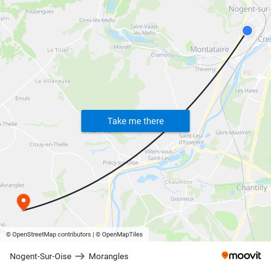 Nogent-Sur-Oise to Morangles map