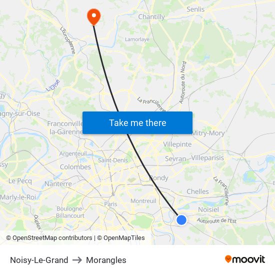 Noisy-Le-Grand to Morangles map