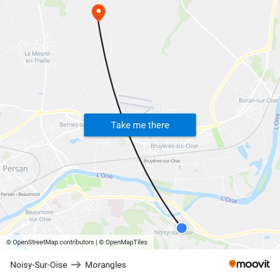 Noisy-Sur-Oise to Morangles map