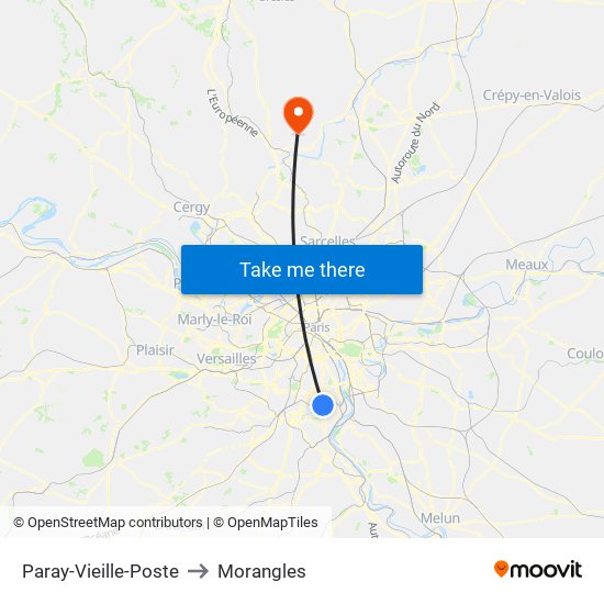 Paray-Vieille-Poste to Morangles map