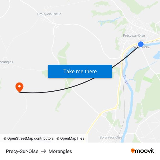 Precy-Sur-Oise to Morangles map