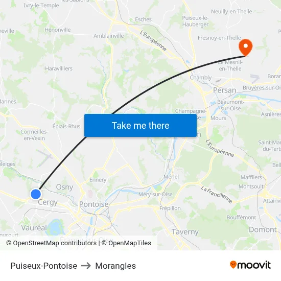 Puiseux-Pontoise to Morangles map