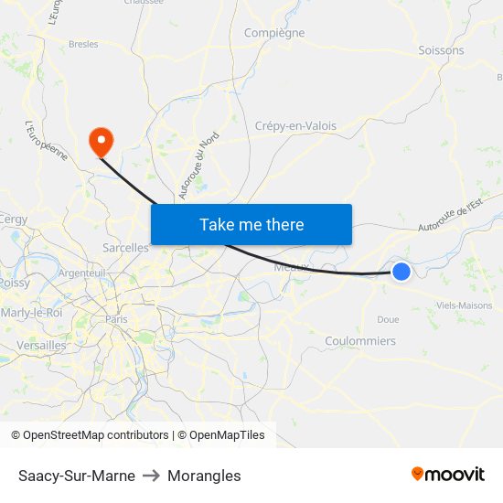 Saacy-Sur-Marne to Morangles map