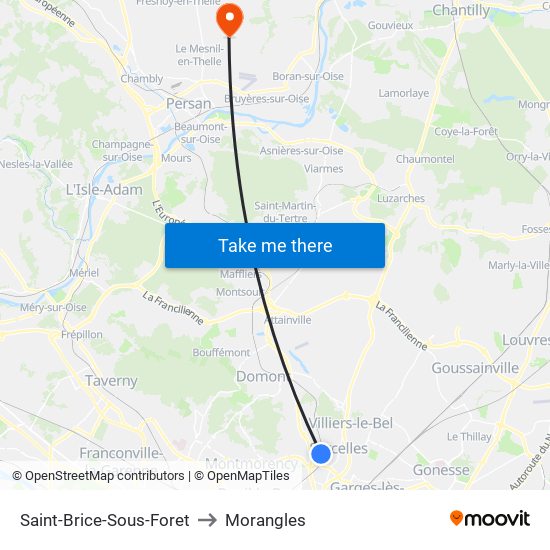 Saint-Brice-Sous-Foret to Morangles map