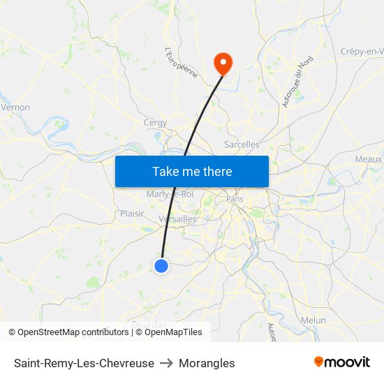 Saint-Remy-Les-Chevreuse to Morangles map