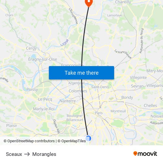 Sceaux to Morangles map