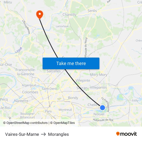 Vaires-Sur-Marne to Morangles map