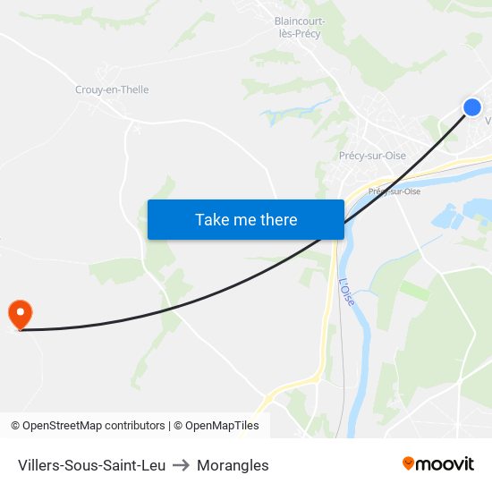 Villers-Sous-Saint-Leu to Morangles map