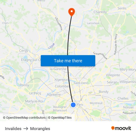 Invalides to Morangles map