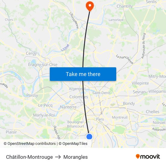 Châtillon-Montrouge to Morangles map