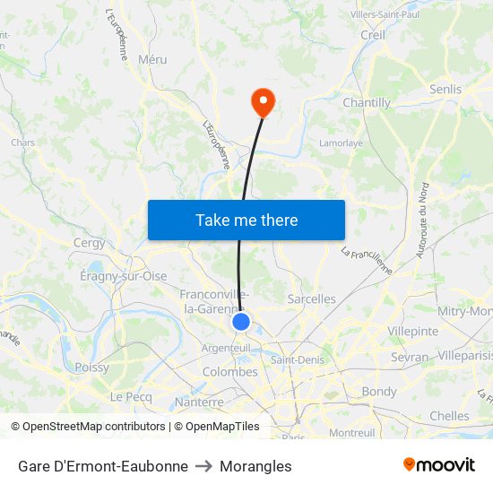 Gare D'Ermont-Eaubonne to Morangles map
