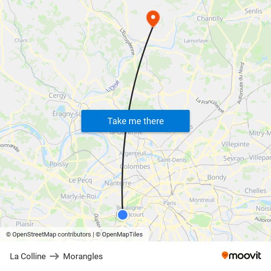 La Colline to Morangles map