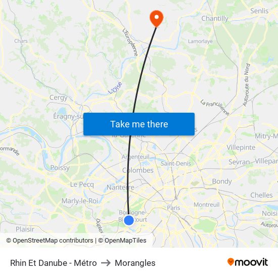 Rhin Et Danube - Métro to Morangles map