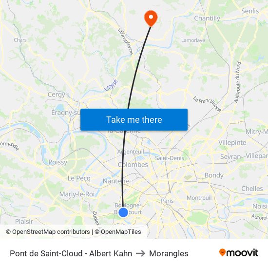Pont de Saint-Cloud - Albert Kahn to Morangles map