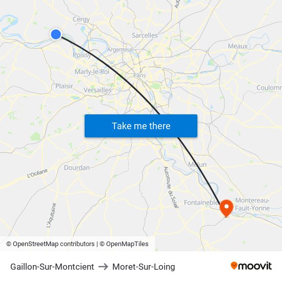 Gaillon-Sur-Montcient to Moret-Sur-Loing map