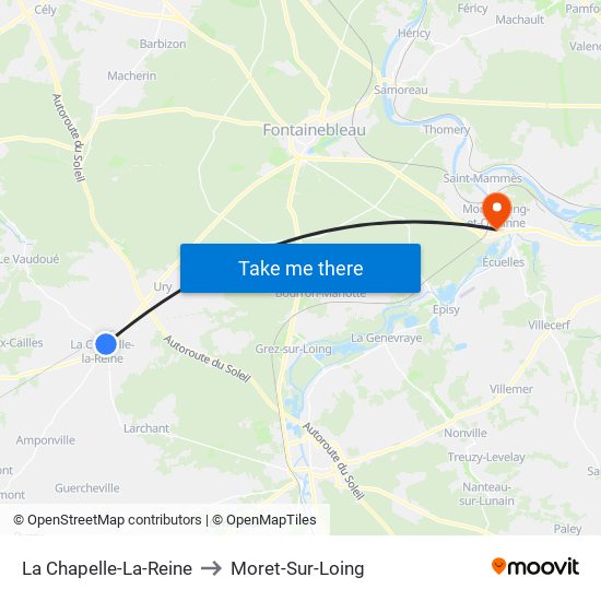 La Chapelle-La-Reine to Moret-Sur-Loing map